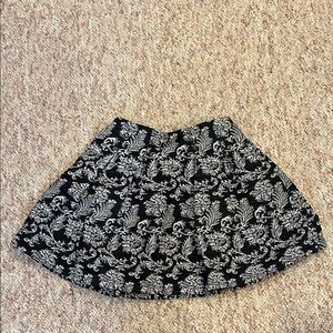 Alice and Olivia Elegant Black and White Floral Skirt